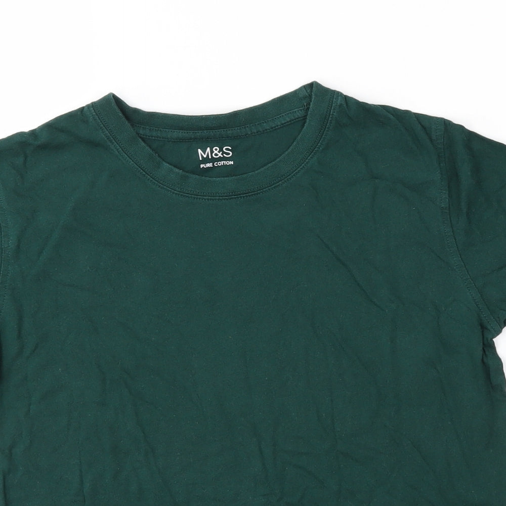 M&S Boys Green   Basic T-Shirt Size 9-10 Years