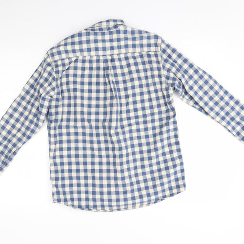 boston crew Mens Blue Plaid   Button-Up Size M