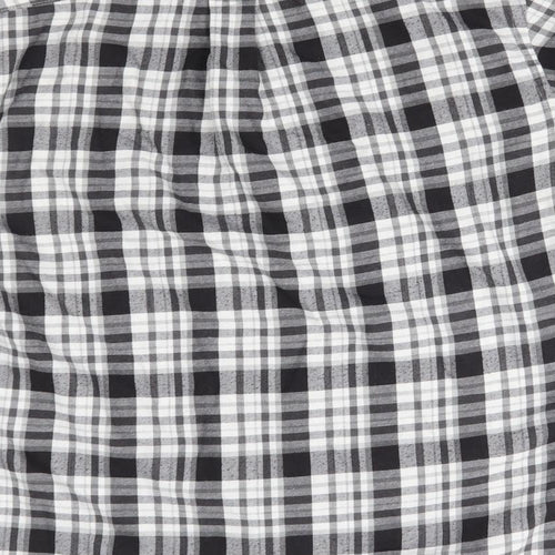 EWM Mens Black Plaid   Button-Up Size M