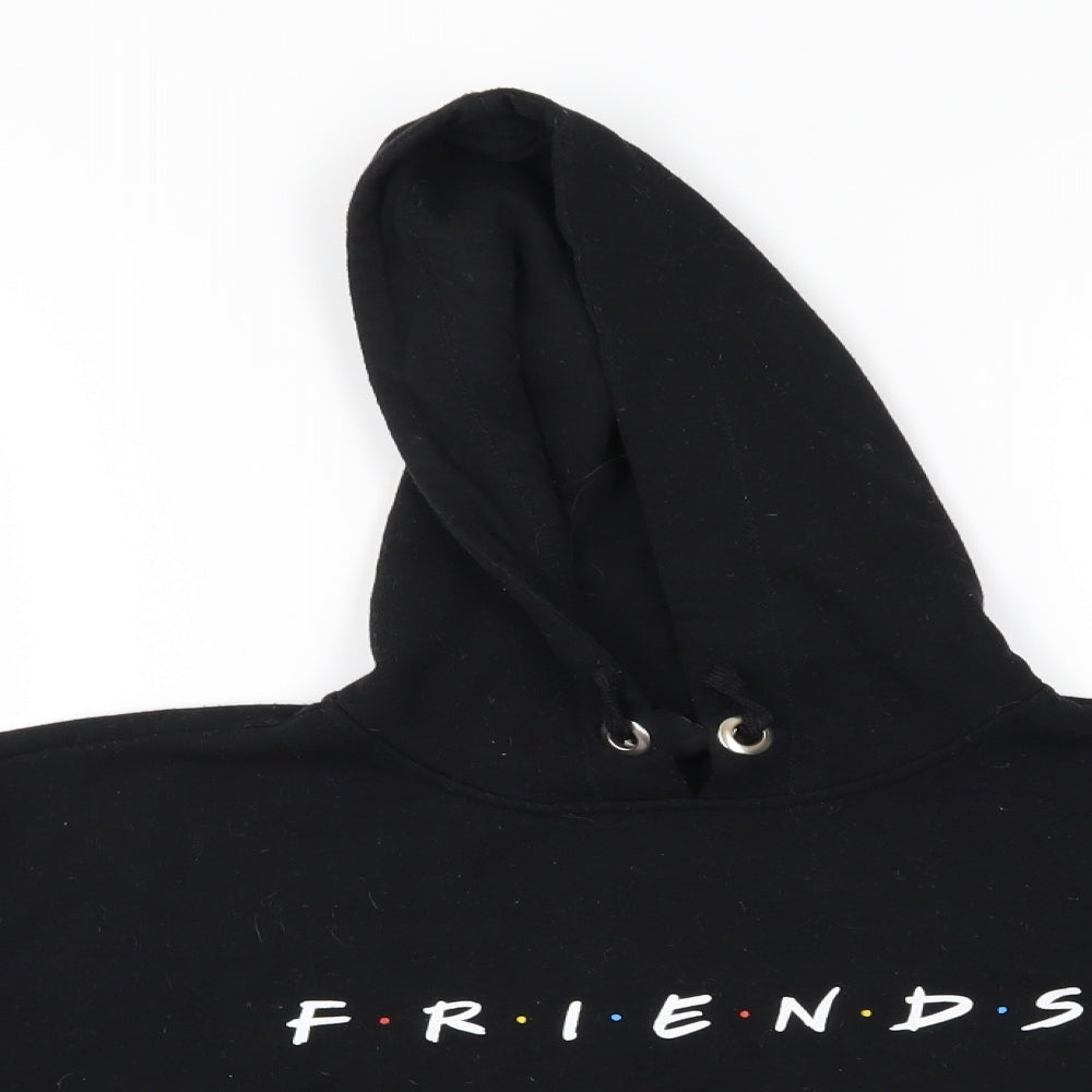 NEXT Girls Black   Pullover Hoodie Size 12-13 Years  - friends, cropped