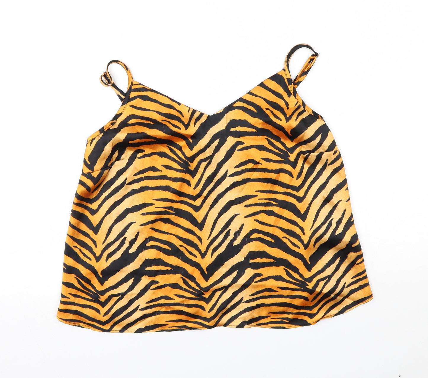 ASOS Womens Orange Animal Print  Camisole Tank Size 8  - cropped