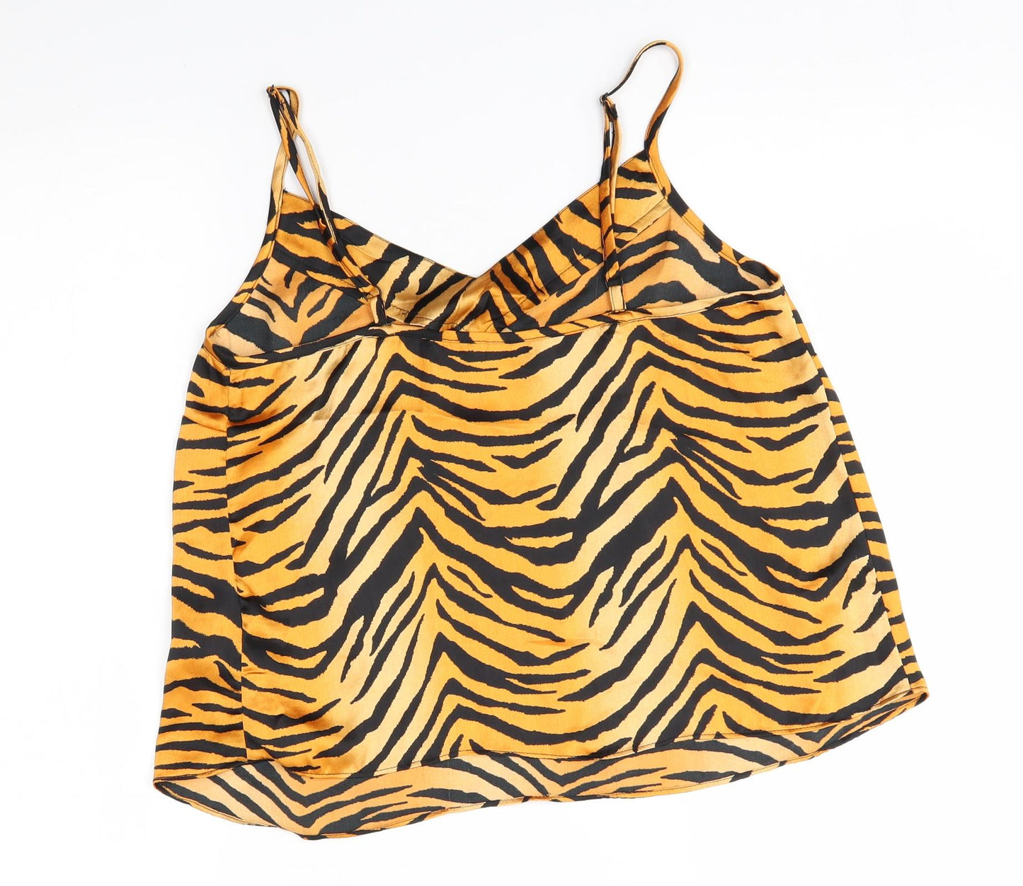 ASOS Womens Orange Animal Print  Camisole Tank Size 8  - cropped