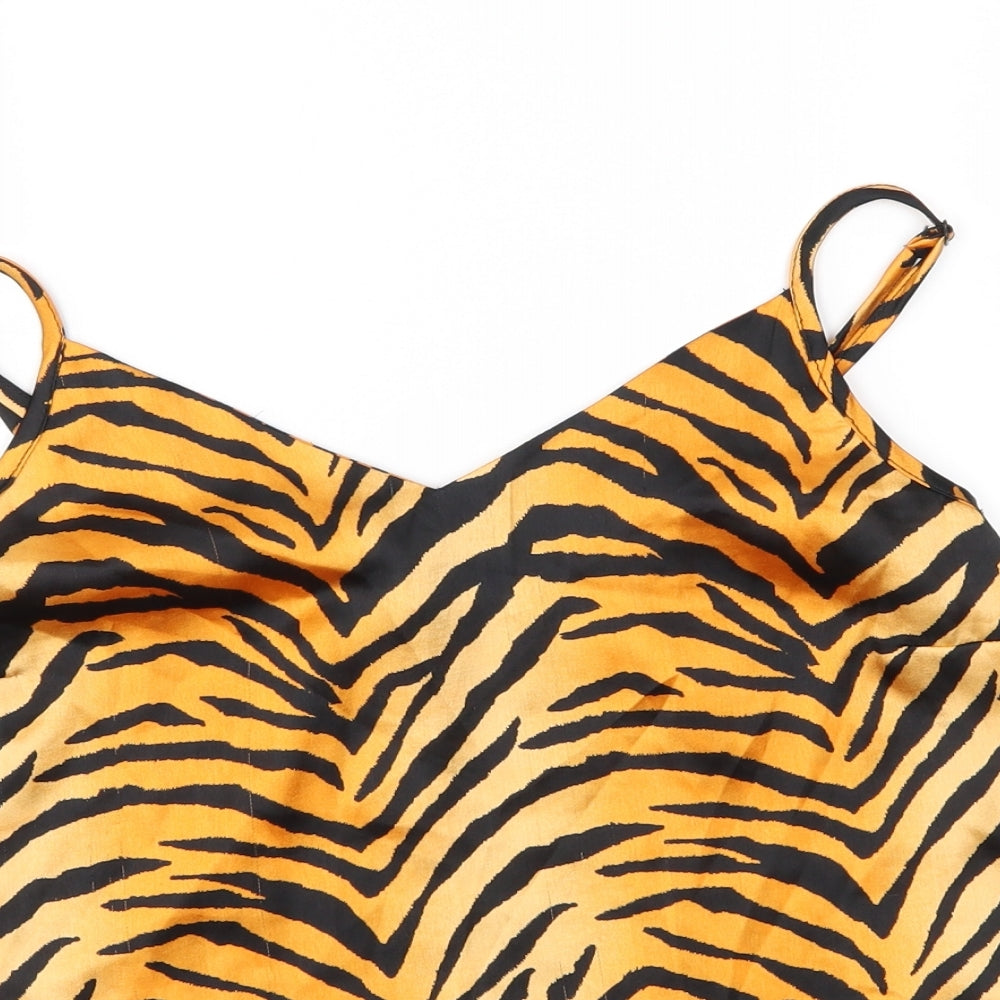 ASOS Womens Orange Animal Print  Camisole Tank Size 8  - cropped