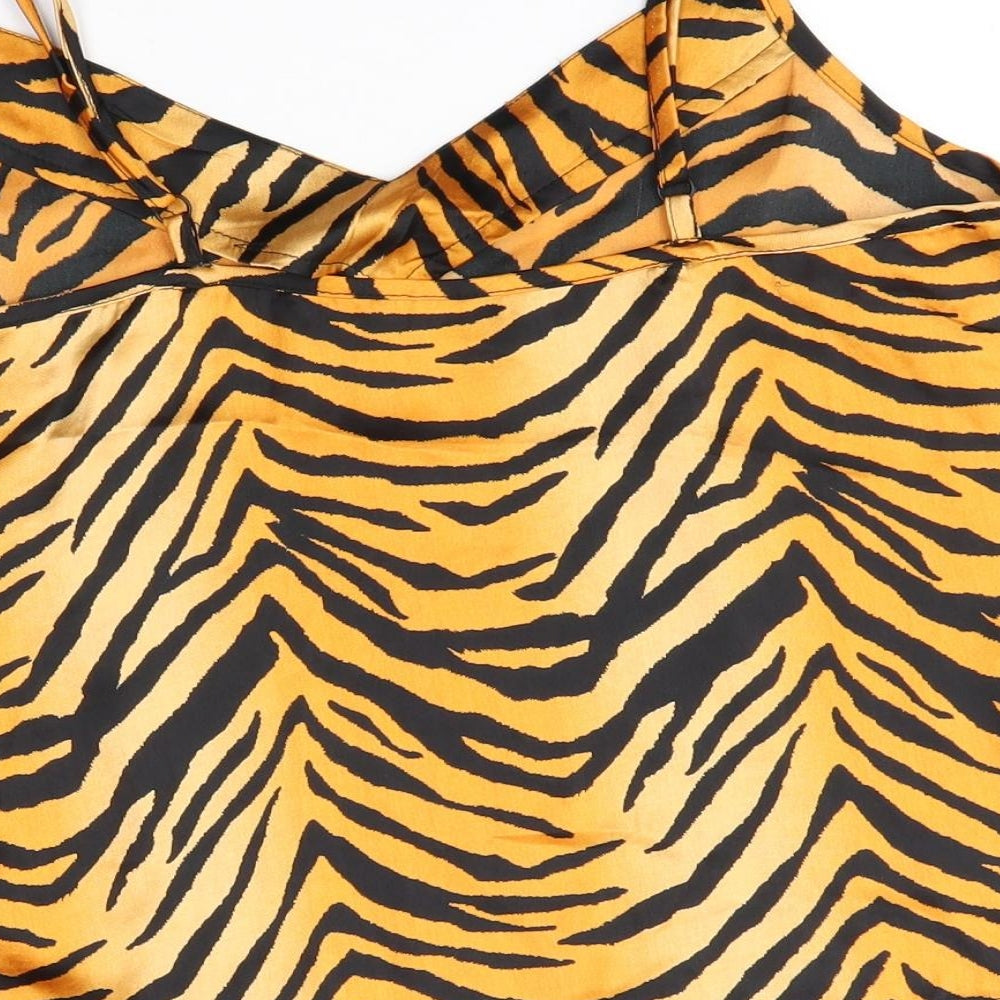 ASOS Womens Orange Animal Print  Camisole Tank Size 8  - cropped