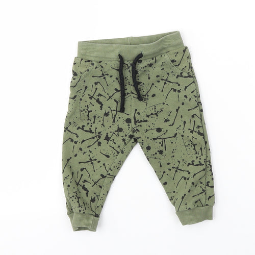 FRED &FLO Boys Green   Jogger Trousers Size 6-9 Months