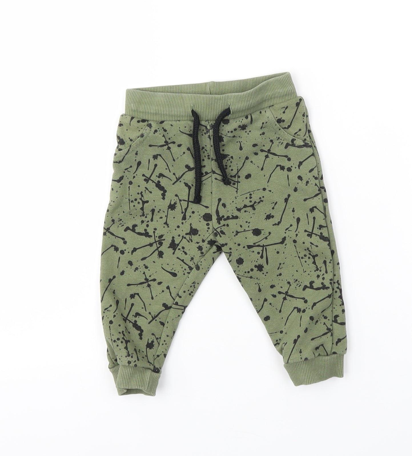 FRED &FLO Boys Green   Jogger Trousers Size 6-9 Months