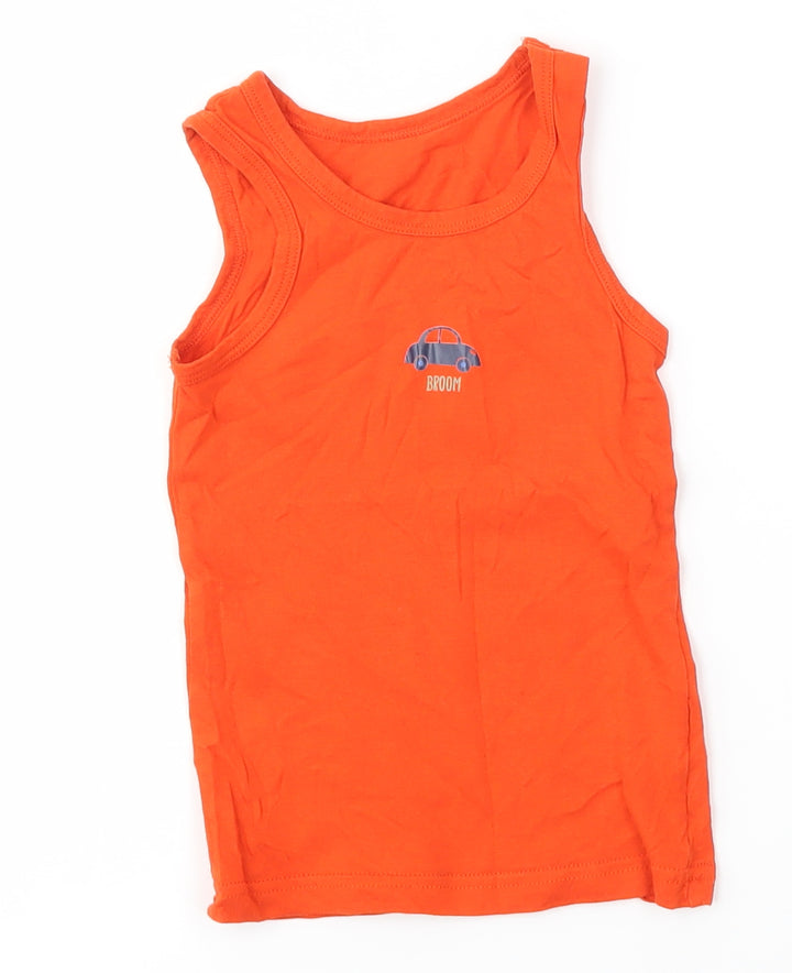 F&F Boys Orange   Basic Tank Size 3-4 Years  - Broom Car