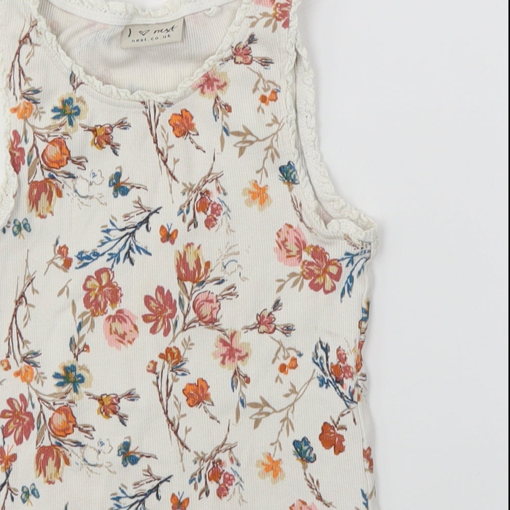 NEXT Girls Multicoloured Floral  Basic Tank Size 7 Years