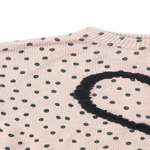 Primark Girls Multicoloured Polka Dot Knit Pullover Jumper Size 6-7 Years