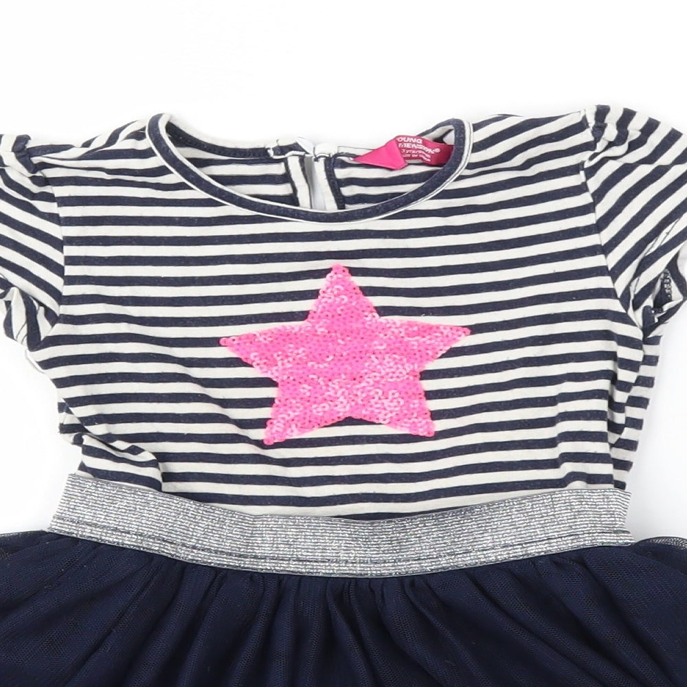 Young Dimension Girls Multicoloured Striped  A-Line  Size 2-3 Years