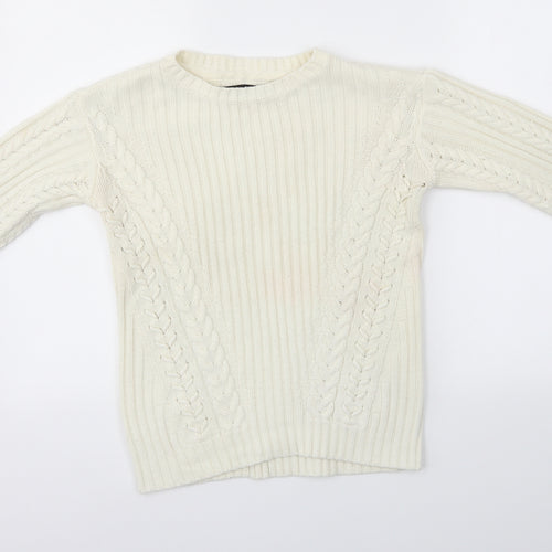 Select Womens White  Knit Pullover Jumper Size S
