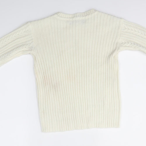 Select Womens White  Knit Pullover Jumper Size S