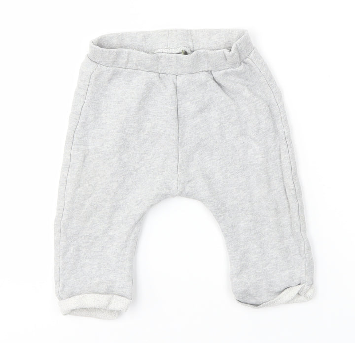 M&S Boys Grey Jogger Trousers Size 6-9 Months
