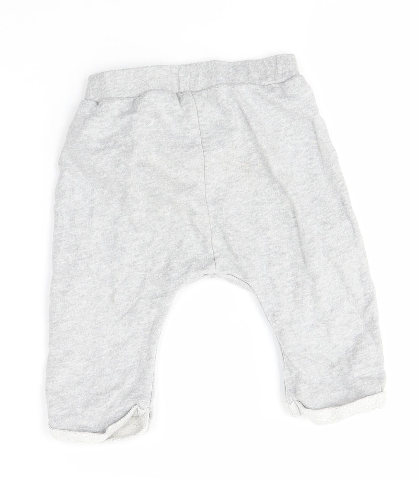 M&S Boys Grey   Jogger Trousers Size 6-9 Months