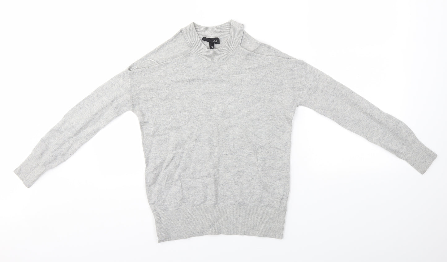 Topshop Womens Grey  Knit Pullover Jumper Size 8