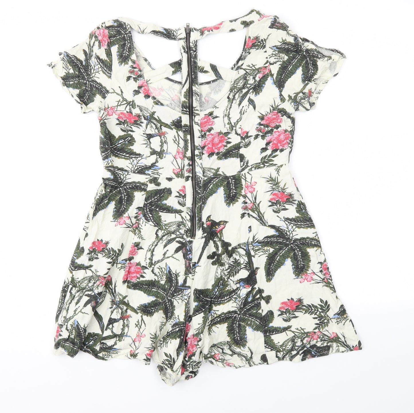 River Island Womens Multicoloured Floral  Playsuit One-Piece Size 10
