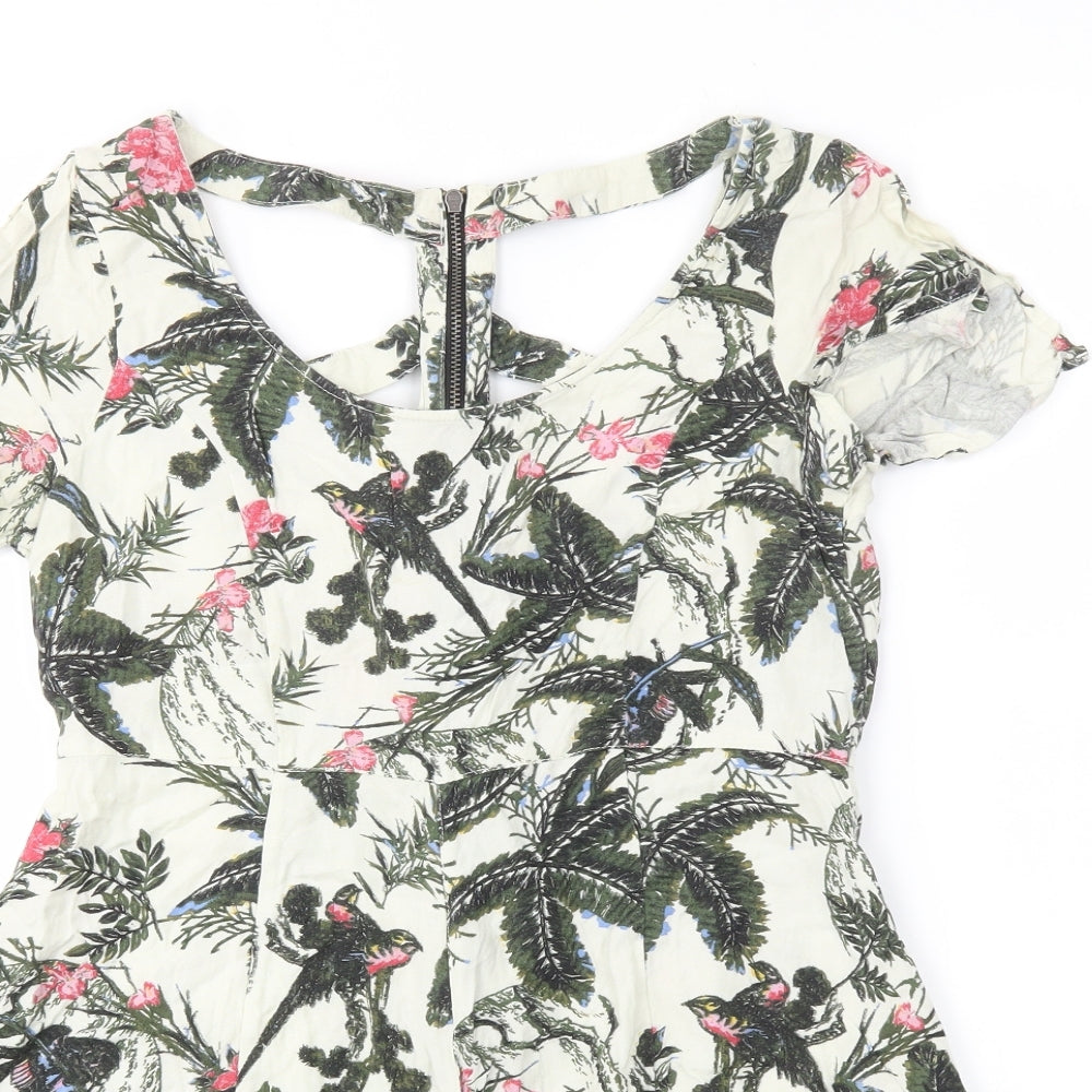 River Island Womens Multicoloured Floral  Playsuit One-Piece Size 10