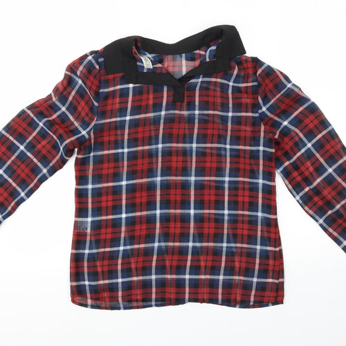 Jovonnista Womens Multicoloured Check  Basic Blouse Size 8