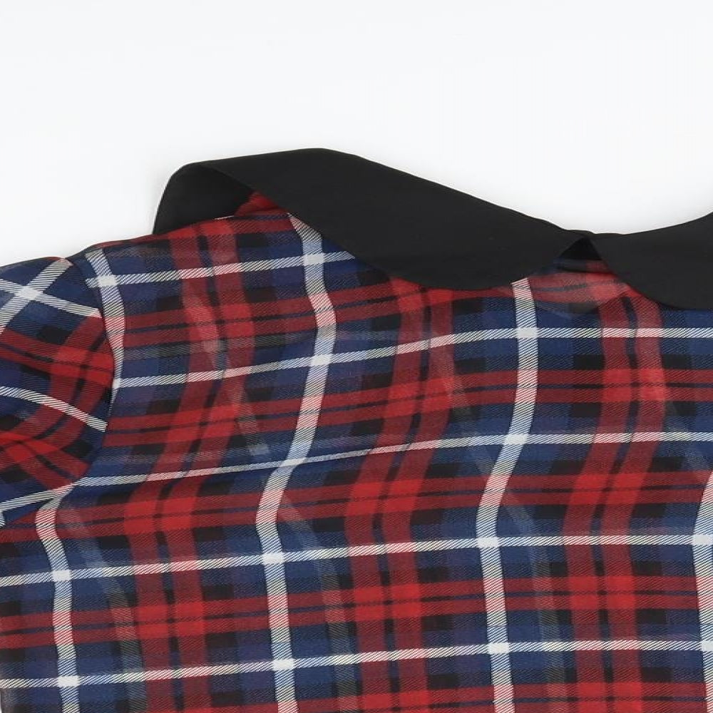 Jovonnista Womens Multicoloured Check  Basic Blouse Size 8