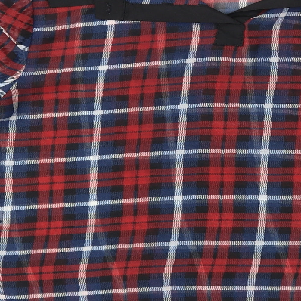 Jovonnista Womens Multicoloured Check  Basic Blouse Size 8