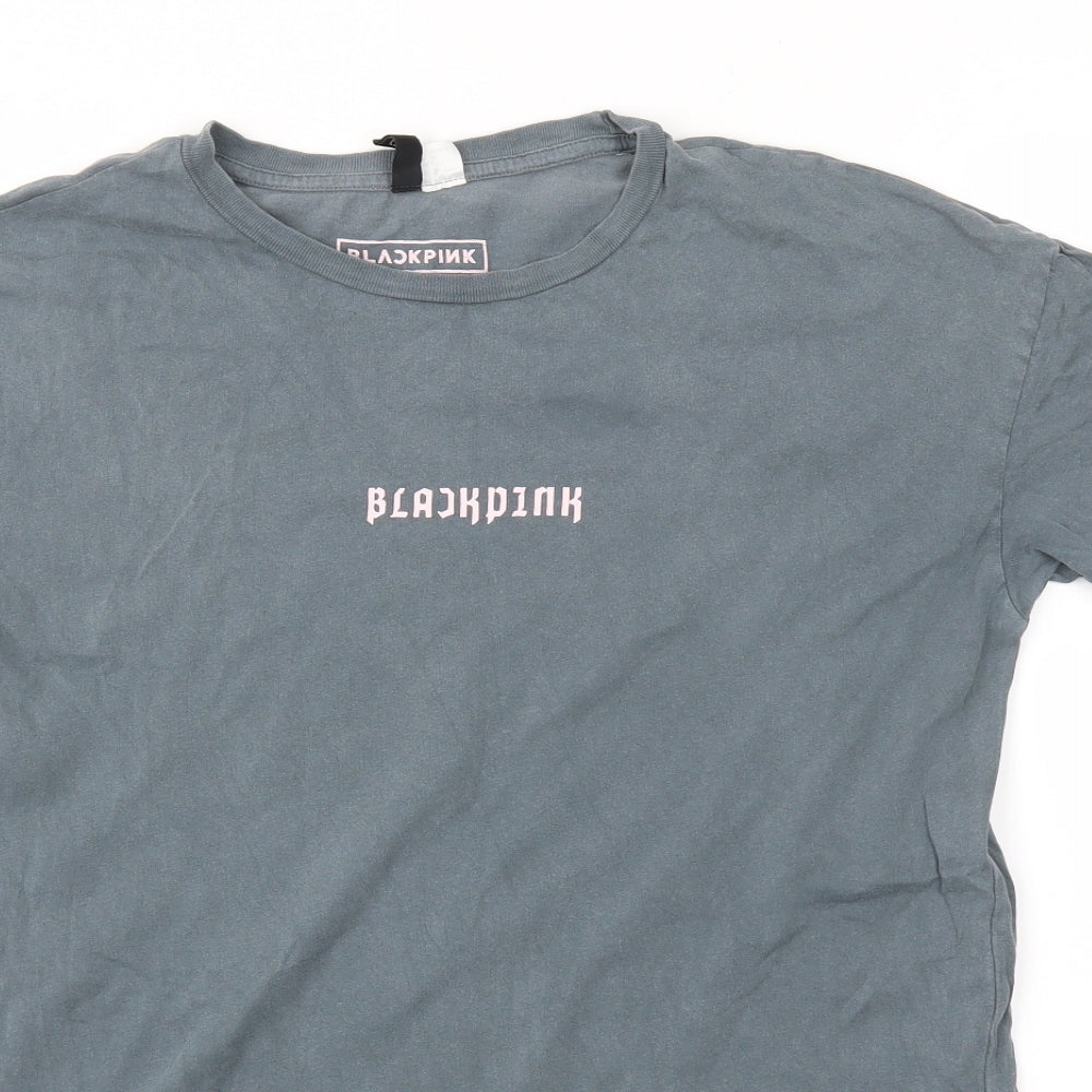 H&M Mens Grey    T-Shirt Size XS  - BLACKPINK