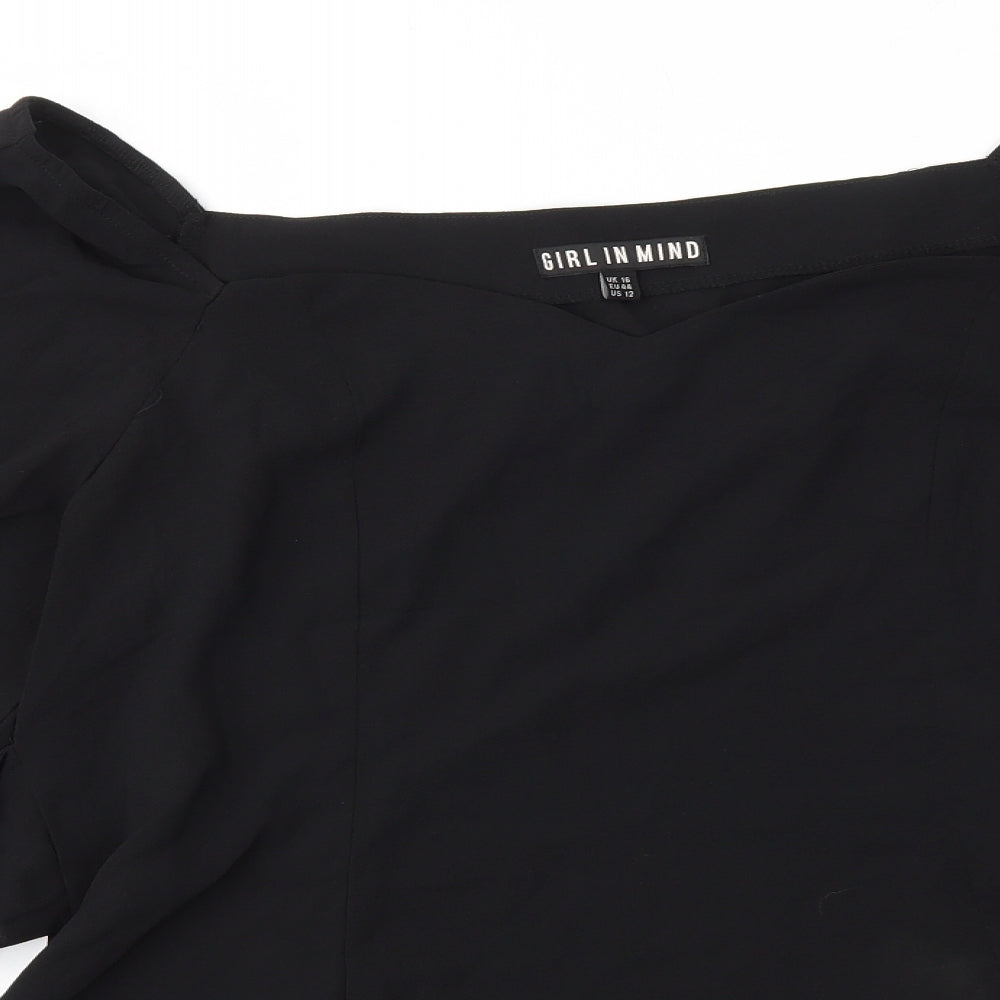 GIRL IN MIND Womens Black    Blouse Size 16
