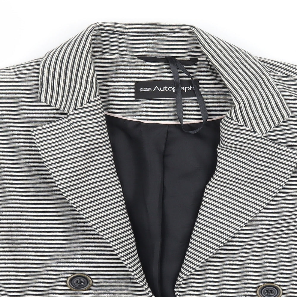 Autograph Womens Multicoloured Striped  Jacket Blazer Size 14