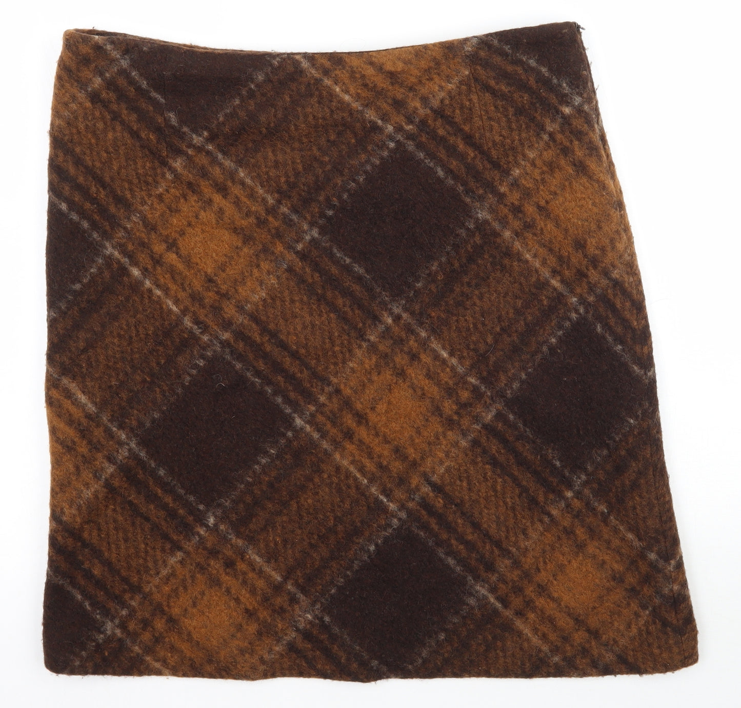 GARDEUR Womens Brown Plaid  A-Line Skirt Size 16