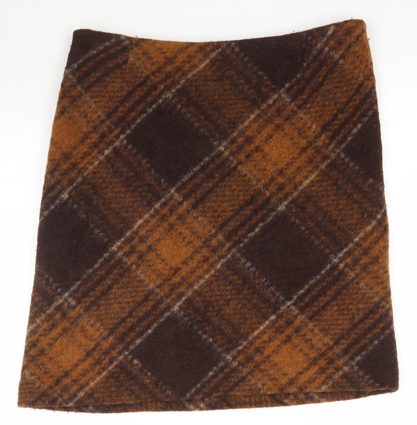 GARDEUR Womens Brown Plaid  A-Line Skirt Size 16