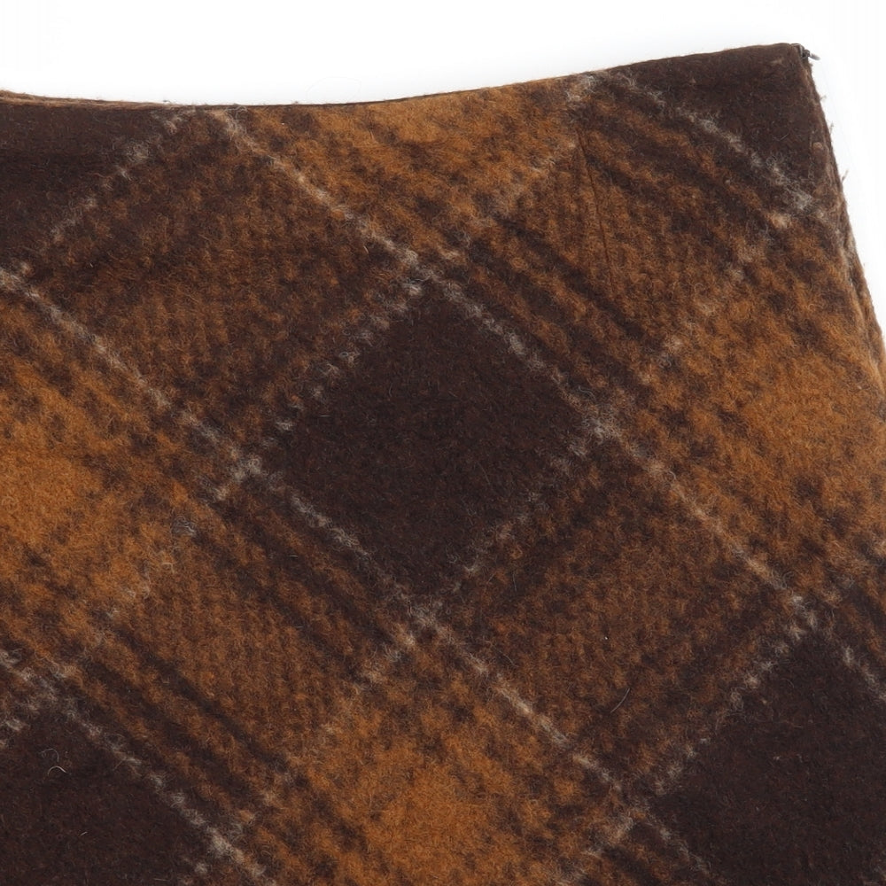 GARDEUR Womens Brown Plaid  A-Line Skirt Size 16
