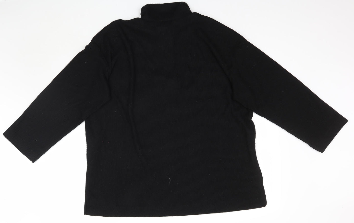 Preworn Womens Black  Knit Pullover Jumper Size L  - Ribbed 1/4 Zip