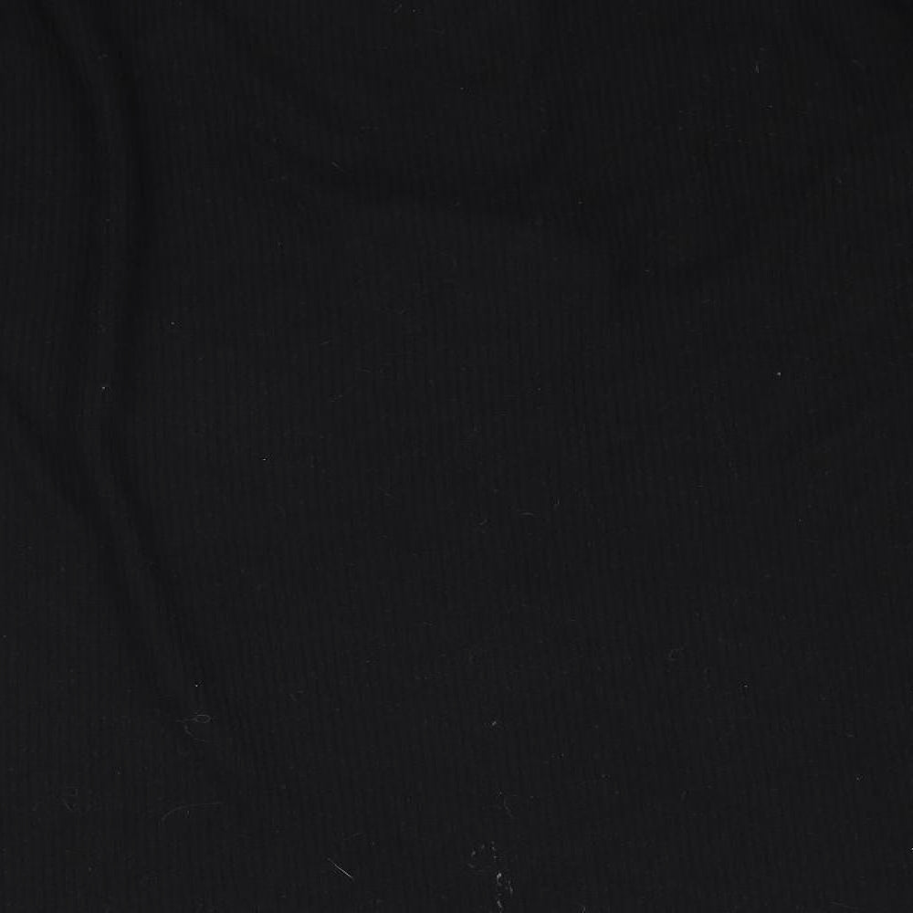 Preworn Womens Black  Knit Pullover Jumper Size L  - Ribbed 1/4 Zip