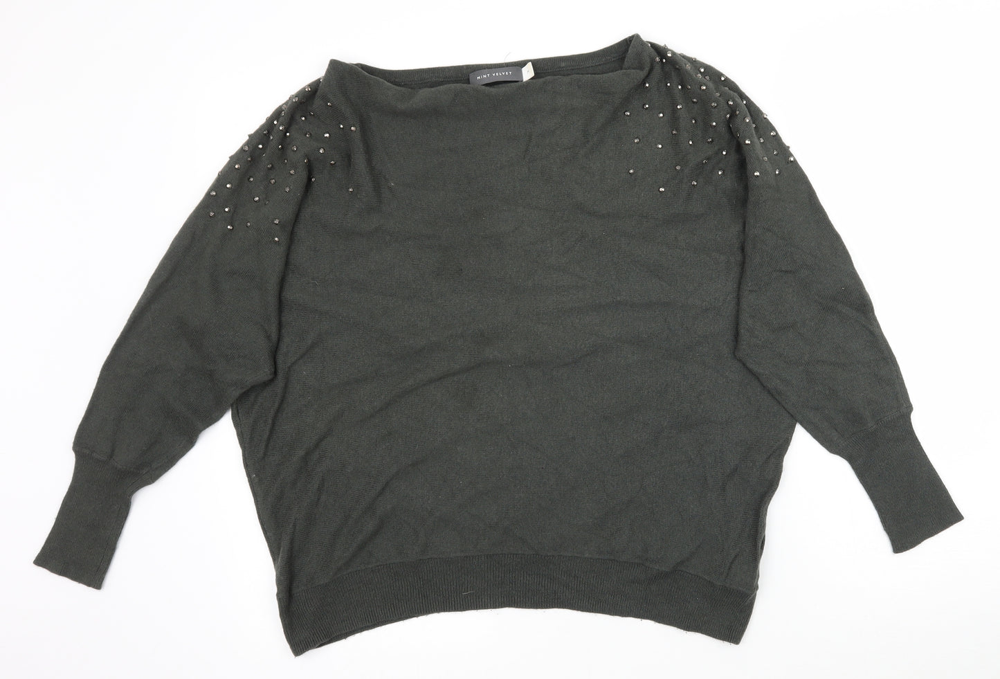 Mint Velvet Womens Green  Knit Pullover Jumper Size M  - Bat wing