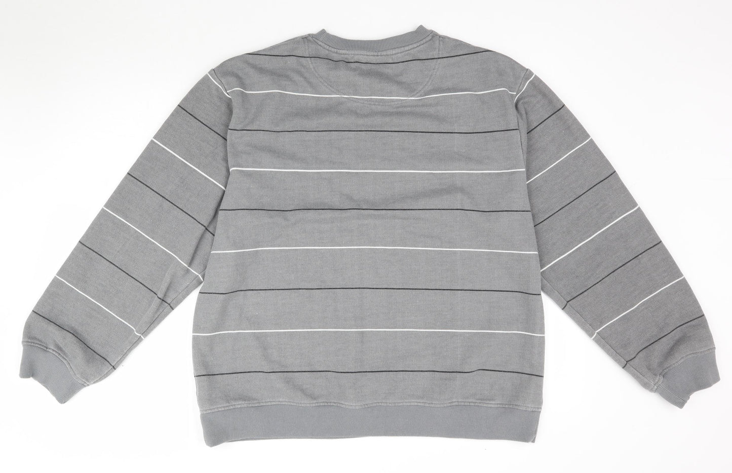 Penn Mens Grey Striped  Pullover Sweatshirt Size L
