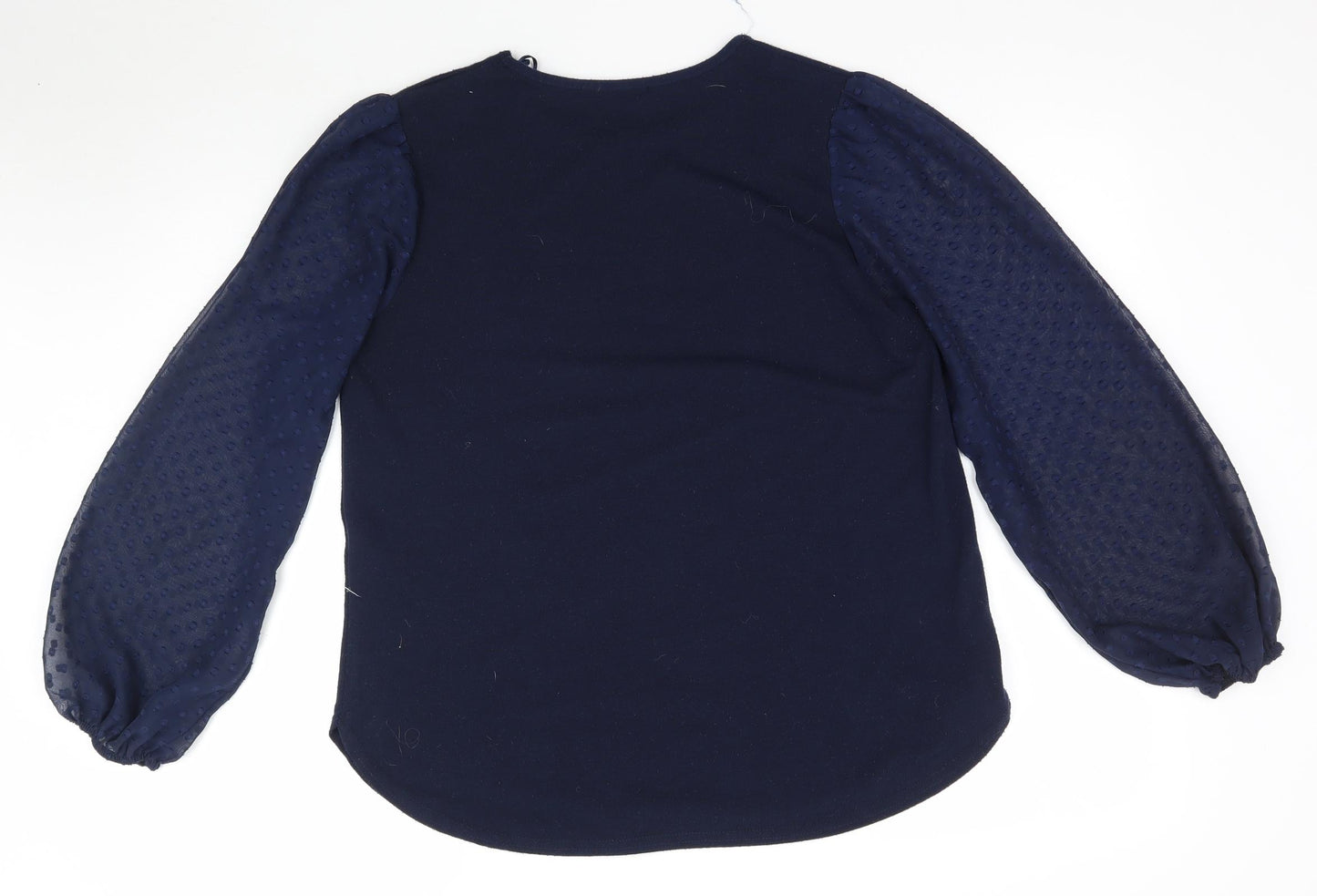 Quiz Womens Blue Polka Dot  Basic Blouse Size 12