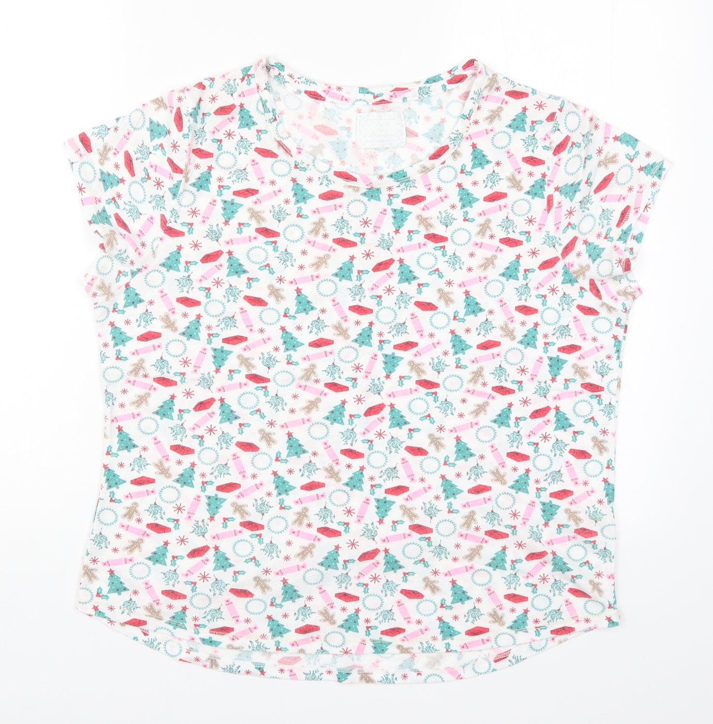 Matalan Womens Multicoloured Geometric  Top Pyjama Top Size 12  - Christmas Prints