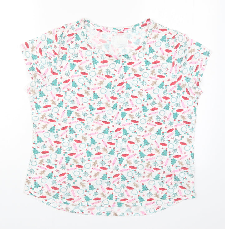 Matalan Womens Multicoloured Geometric  Top Pyjama Top Size 12  - Christmas Prints