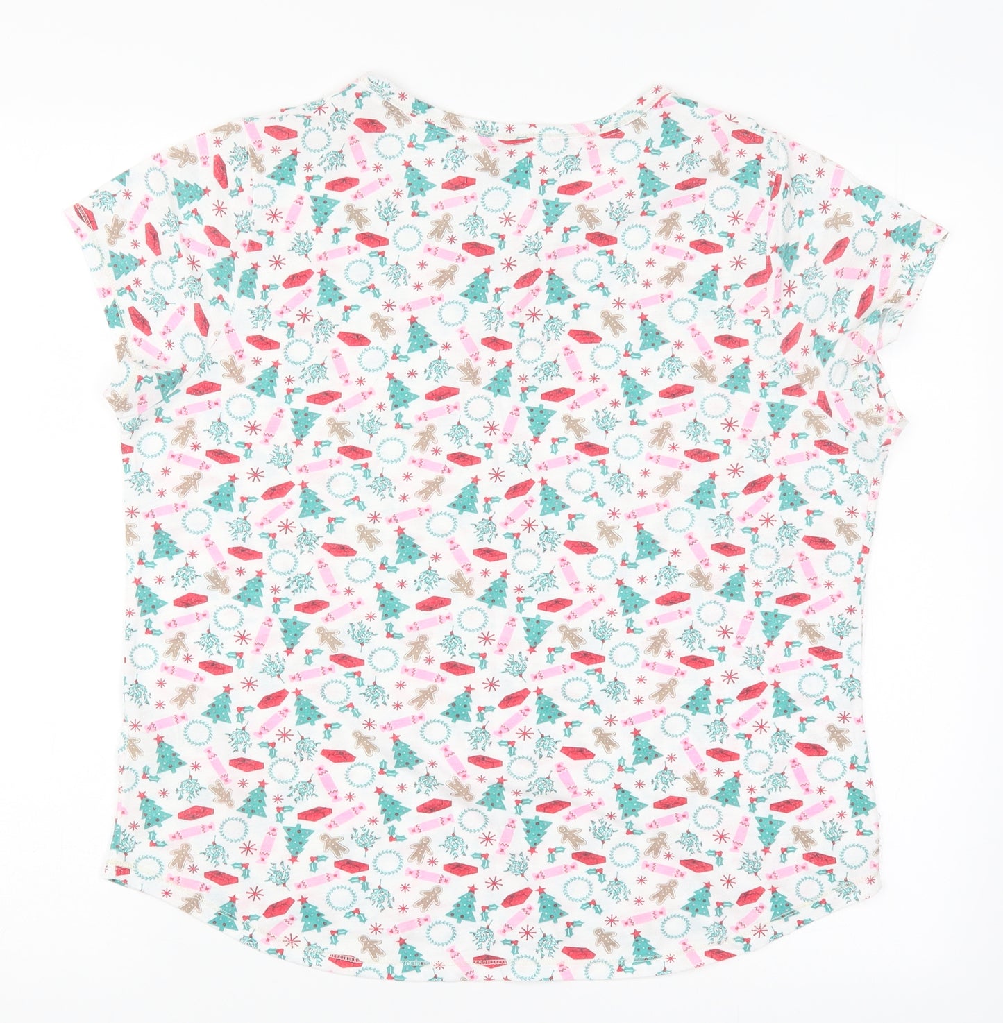 Matalan Womens Multicoloured Geometric  Top Pyjama Top Size 12  - Christmas Prints