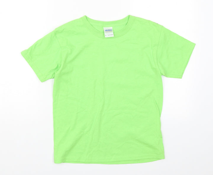 Gildan Boys Green Basic T-Shirt Size M