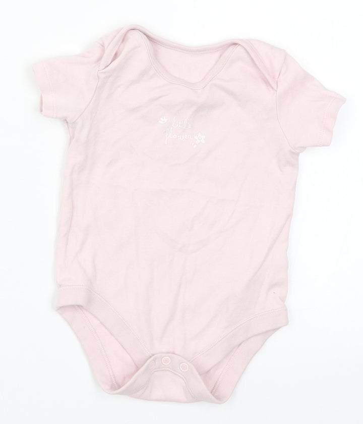 F&F Girls Pink Babygrow One-Piece Size 12-18 Months - Little Flower