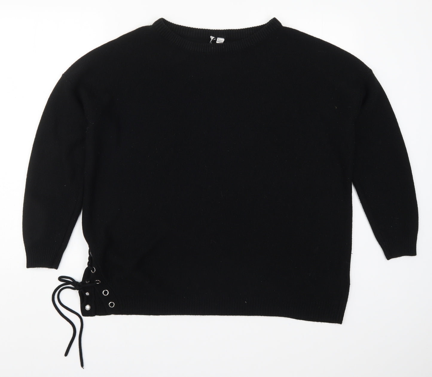 Capsule Womens Black  Knit Pullover Jumper Size 18