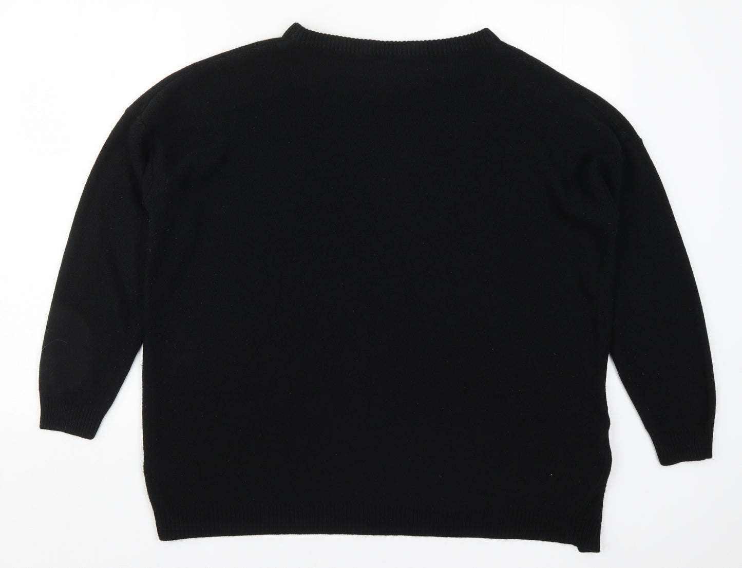 Capsule Womens Black  Knit Pullover Jumper Size 18