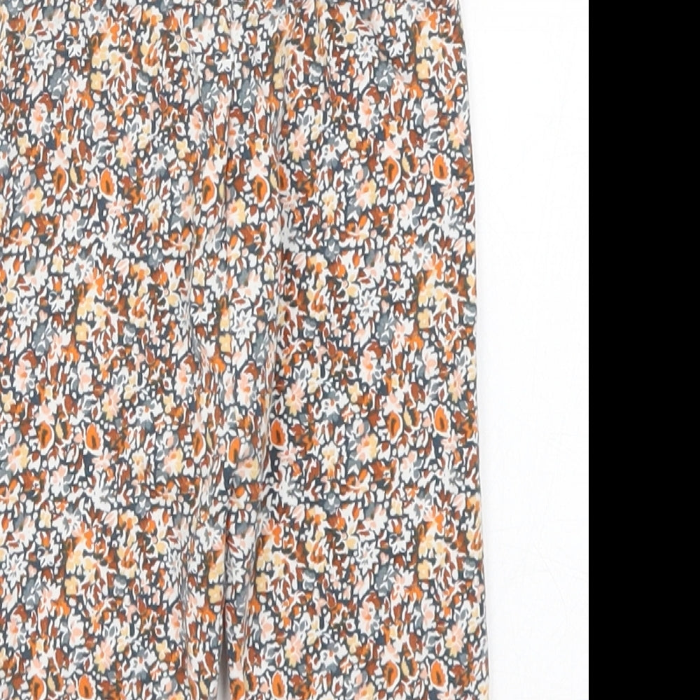 NEXT Girls Orange Floral  Capri Leggings Size 12-18 Months