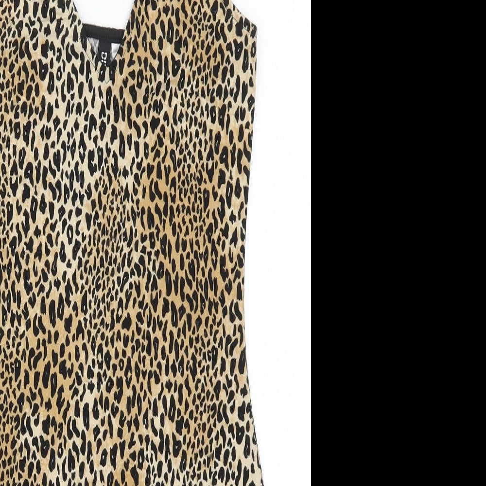 H&M Womens Beige Animal Print  Mini  Size 6