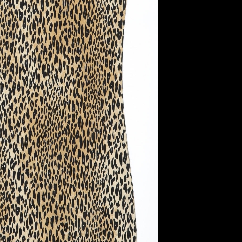 H&M Womens Beige Animal Print  Mini  Size 6