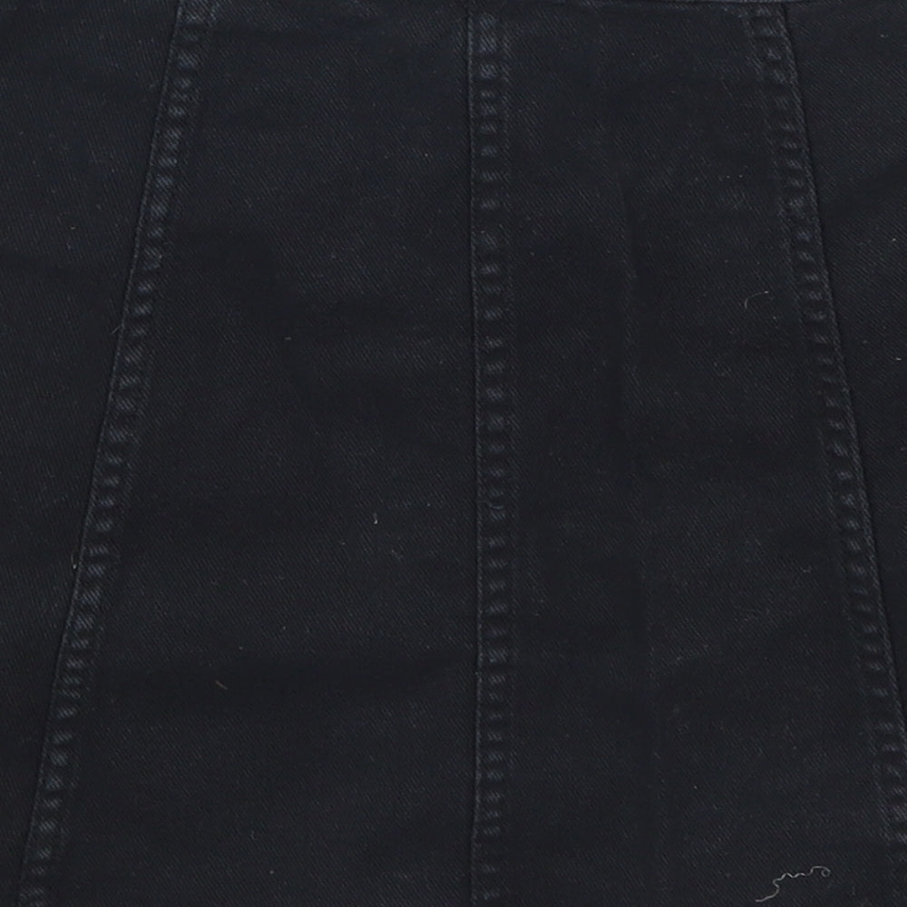 H&M Womens Black  Denim A-Line Skirt Size 6