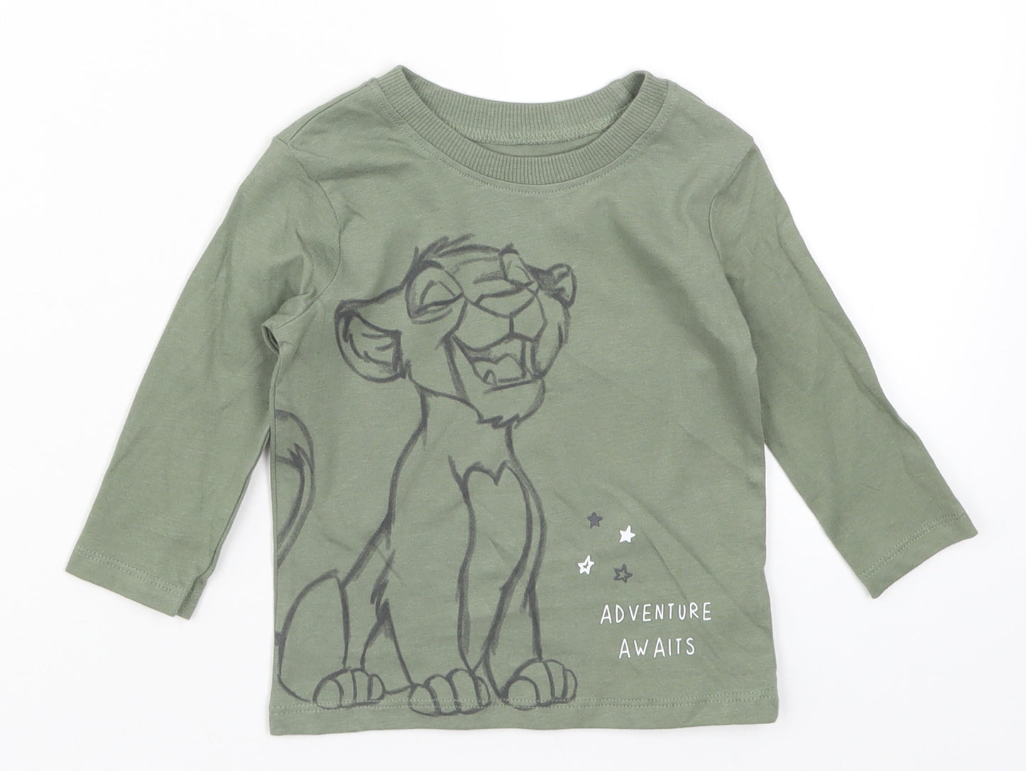 George Boys Green   Basic T-Shirt Size 6-9 Months  - Lion King Simba