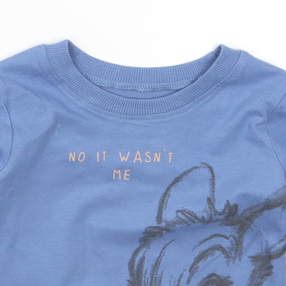 George Baby Blue   Basic T-Shirt Size 6-9 Months  - Bambi No it Wasn't Me