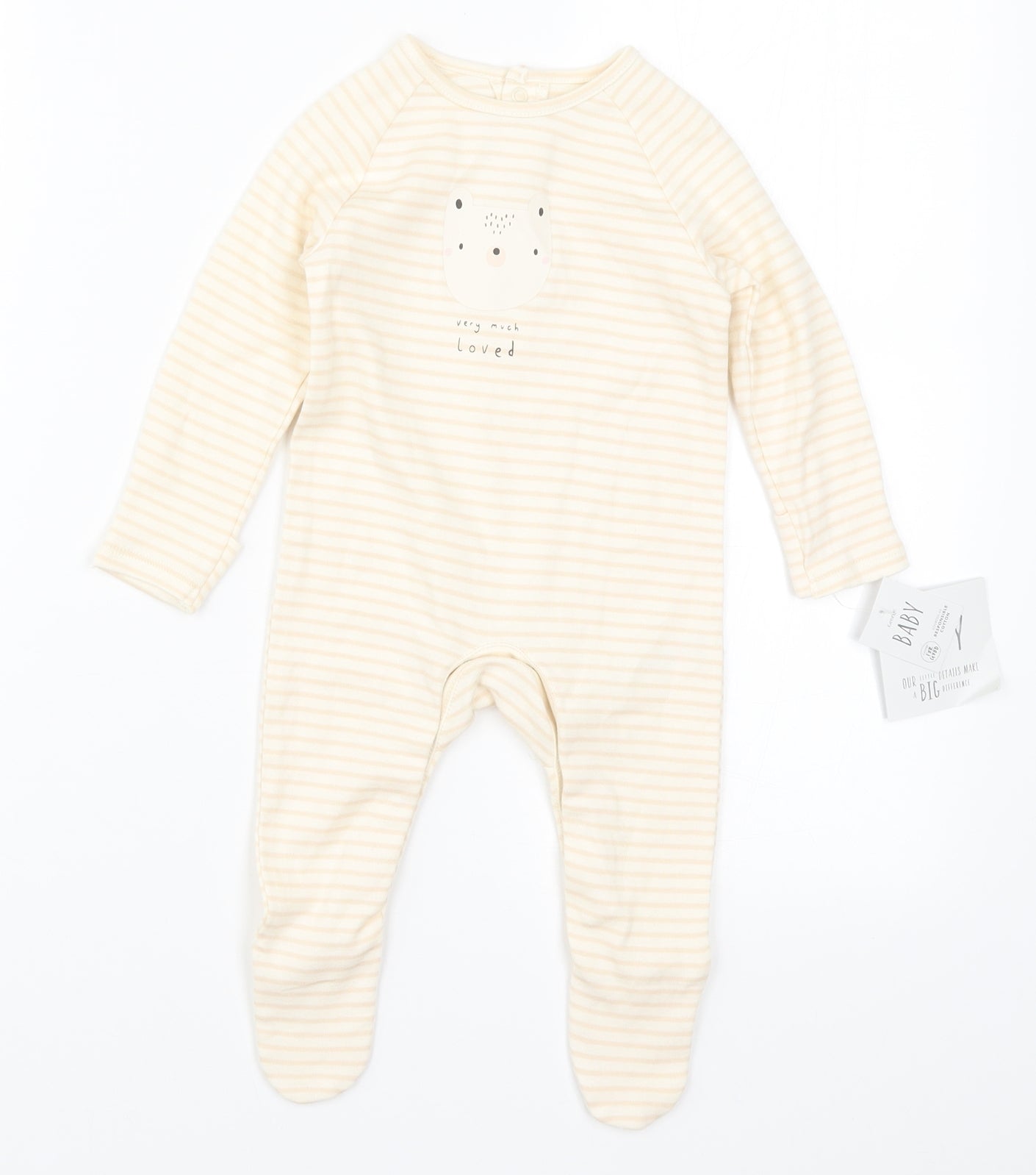 George Baby Beige Striped  Cami One Piece Size 3-6 Months  - Very Much Loved