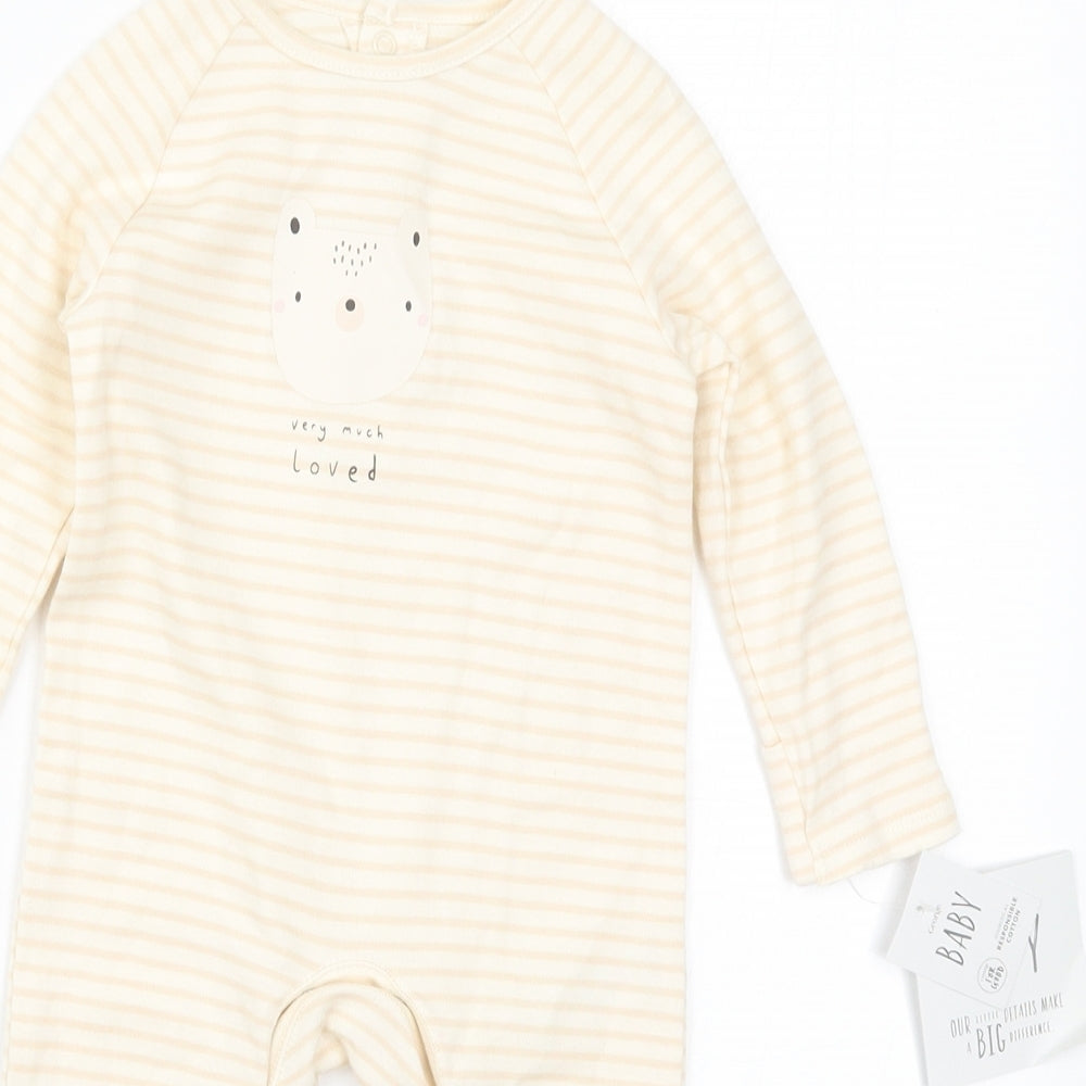 George Baby Beige Striped  Cami One Piece Size 3-6 Months  - Very Much Loved